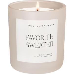 imageSweet Water Decor Warm and Cozy Candle Pine Cinnamon ampamp Fir Scented Winter Candles for Home Large 15oz Black Jar 70 Hour Burn Time NonToxic Soy Blend Wax Stocking Stuffer Made in The USATan