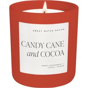 imageSweet Water Decor Warm and Cozy Candle Pine Cinnamon ampamp Fir Scented Winter Candles for Home Large 15oz Black Jar 70 Hour Burn Time NonToxic Soy Blend Wax Stocking Stuffer Made in The USARed