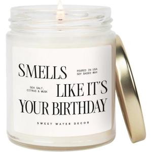imageSweet Water Decor Smells Like Shes Playing Mahjong Candle Funny Mahjong Gift for Women 9oz Candle with Gold Lid Sea Salt Citrus Musk Amber Scent NonToxic Soy Wax Unique Game Night Gift IdeaSmells Like Its Your Birthday
