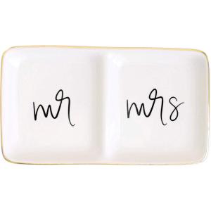 imageSweet Water Decor Blue Deft Jewelry Dish Tray  Ceramic Ring Dish for Bridal Shower Wedding and Home Decor  Elegant Jewelry Holder ampamp Organizer for WomenMr  Mrs