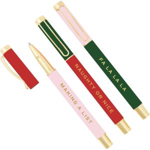 imageSweet Water Decor Mr and Mrs Wedding Pen Set 2 Piece Ballpoint Pens with Gold Accents Black and Grey Delft Design Medium Black Ink Perfect for Guest Book Engagement Bridal Shower Newlywed GiftHoliday Cheer Set