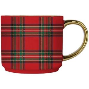 imageSweet Water Decor In My Engaged Era Mug 14oz Fine Bone China Cup for Tea ampamp Coffee Gold Handle ampamp Rim Engagement Gift for Fiancee ampamp Bridetobe Bridal Shower Decoration and Gift for Future WifeRed Plaid