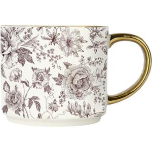 imageSweet Water Decor In My Engaged Era Mug 14oz Fine Bone China Cup for Tea ampamp Coffee Gold Handle ampamp Rim Engagement Gift for Fiancee ampamp Bridetobe Bridal Shower Decoration and Gift for Future WifeBrown Delft