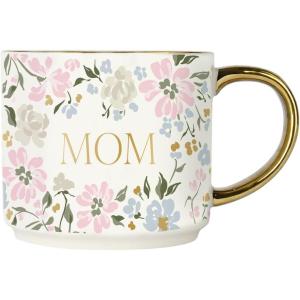 imageSweet Water Decor Mug for Mom 14oz Fine Bone China Cup with Gold Handle ampamp Rim for Tea ampamp Coffee Drinks Gift Idea for Mothers Day Moms Birthday ampamp Christmas Cute Vintage Floral DesignMom