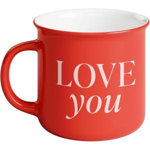 imageSweet Water Decor Mug for Mom 14oz Fine Bone China Cup with Gold Handle ampamp Rim for Tea ampamp Coffee Drinks Gift Idea for Mothers Day Moms Birthday ampamp Christmas Cute Vintage Floral DesignLove You  Red