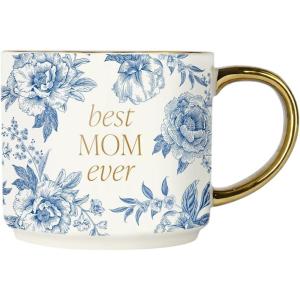 imageSweet Water Decor Mug for Mom 14oz Fine Bone China Cup with Gold Handle ampamp Rim for Tea ampamp Coffee Drinks Gift Idea for Mothers Day Moms Birthday ampamp Christmas Cute Vintage Floral DesignBest Mom Ever  Delft