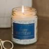 image:imageSweet Water Decor Be Still and Know Candle Sea Salt Jasmine Cream and Wood Scented Soy Wax Candle for Home Christian Gift for Women 9oz Clear Jar 40 Hour Burn Time Made in the USAHappy Birthday  Blue Bows