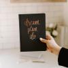 image:imageSweet Water Decor Bible Study Journal with Ribbon Bookmark Notebook for Church Sermon Notes 112 Ruled Pages for Writing Grey Fabric Hardcover with Gold Foil Christian Gift for WomenDream Plan Do