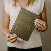 image:imageSweet Water Decor Bible Study Journal with Ribbon Bookmark Notebook for Church Sermon Notes 112 Ruled Pages for Writing Grey Fabric Hardcover with Gold Foil Christian Gift for WomenGo For It