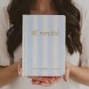 image:imageSweet Water Decor Bible Study Journal with Ribbon Bookmark Notebook for Church Sermon Notes 112 Ruled Pages for Writing Grey Fabric Hardcover with Gold Foil Christian Gift for WomenBe Mindful Striped