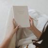 image:imageSweet Water Decor Memory Journal Cute Lined Reflection Notebook for Women 105 Ruled Prompt Pages for Writing Neutral Fabric Diary with Gold Foil Details