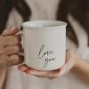 image:imageSweet Water Decor Pink Heart Coffee Mug 14oz Stoneware Cup with Handle for Hot Cocoa Tea amp Cider Microwave amp Dishwasher Safe Romantic Valentines Day Gift for HerLove You  Neutral