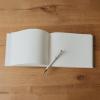 image:imageSweet Water Decor Wedding Guest Book  Elegant Tan Fabric Cover with Gold Foil Details 92 x 72 100 Unlined Sheets 200 Pages Ribbon Bookmark Ideal for Spring Weddings and Special EventsWedding Guest Book