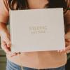 image:imageSweet Water Decor Wedding Guest Book  Elegant Tan Fabric Cover with Gold Foil Details 92 x 72 100 Unlined Sheets 200 Pages Ribbon Bookmark Ideal for Spring Weddings and Special EventsWedding Guest Book