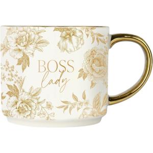 image:imageSweet Water Decor Blue Fan Ceramic Mug with Gold Handle Large 14oz Fine Bone China Tea Cup Cute Coffee Mug Vintage Floral Spring Drinkware Hostess amp Housewarming Gift for Women amp TeachersWhite with Gold Accents