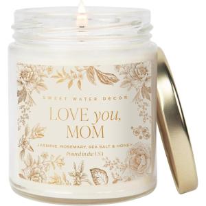 image:imageSweet Water Decor Boy Mama Candle NonToxic Soy Wax Palo Santo Scent Patchouli Lavender Cedarwood amp Vanilla 15oz Blue Matte Jar 70 Hour Burn Time Gift for New Mom Mothers Day amp Baby ShowerLove You Mom