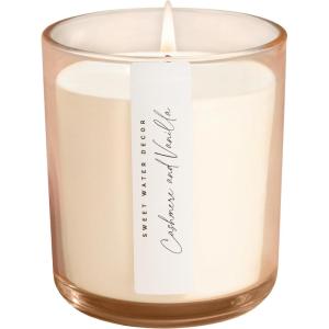 image:imageSweet Water Decor Cashmere and Vanilla Scented Soy Candles  Milky Coconut Jasmine Soft Cashmere Exotic Musk  Cozy Aroma  50 Hour Burn  12oz Tinted Glass Jar for Home Decor and Bedroom DecorCashmere  Vanilla