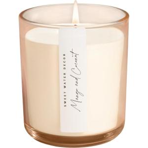 image:imageSweet Water Decor Cashmere and Vanilla Scented Soy Candles  Milky Coconut Jasmine Soft Cashmere Exotic Musk  Cozy Aroma  50 Hour Burn  12oz Tinted Glass Jar for Home Decor and Bedroom DecorMango and Coconut