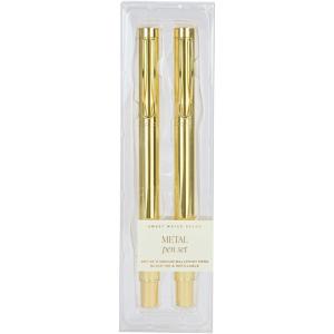 image:imageSweet Water Decor Elegant Gold Metal Pen Set Refillable Black Ink Ballpoint Pens for Home Office amp School Chic Desk Accessories for Women Cute Journaling amp Writing Gift for Teachers and StudentsGold 2 Set