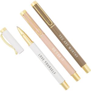image:imageSweet Water Decor Elegant Gold Metal Pen Set Refillable Black Ink Ballpoint Pens for Home Office amp School Chic Desk Accessories for Women Cute Journaling amp Writing Gift for Teachers and StudentsGo For It Set