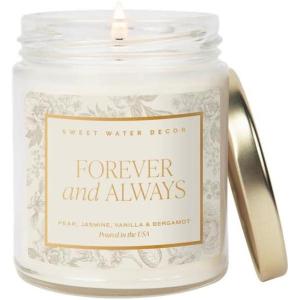 image:imageSweet Water Decor Something Blue Candle NonToxic Soy Wax with Lemon Cedarwood Cinnamon Vetiver Amber amp Musk 15 oz Jar 70 Hours Burn Time  Bridal Shower Decoration and Gift for Future WifeForever and Always