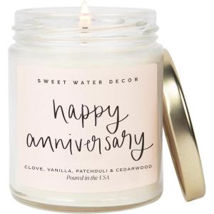 image:imageSweet Water Decor Something Blue Candle NonToxic Soy Wax with Lemon Cedarwood Cinnamon Vetiver Amber amp Musk 15 oz Jar 70 Hours Burn Time  Bridal Shower Decoration and Gift for Future WifeHappy Anniversary