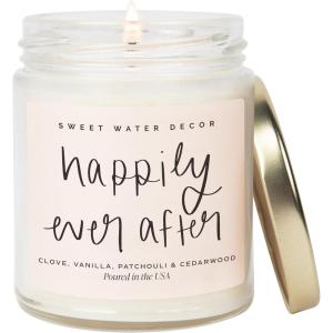 image:imageSweet Water Decor Something Blue Candle NonToxic Soy Wax with Lemon Cedarwood Cinnamon Vetiver Amber amp Musk 15 oz Jar 70 Hours Burn Time  Bridal Shower Decoration and Gift for Future WifeHappily Ever After