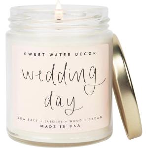image:imageSweet Water Decor Something Blue Candle NonToxic Soy Wax with Lemon Cedarwood Cinnamon Vetiver Amber amp Musk 15 oz Jar 70 Hours Burn Time  Bridal Shower Decoration and Gift for Future WifeWedding Day