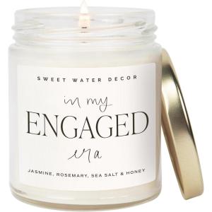 image:imageSweet Water Decor Something Blue Candle NonToxic Soy Wax with Lemon Cedarwood Cinnamon Vetiver Amber amp Musk 15 oz Jar 70 Hours Burn Time  Bridal Shower Decoration and Gift for Future WifeEngaged Era