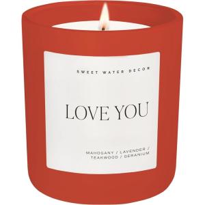 image:imageSweet Water Decor XOXO Scented Candles  Soy Candles with Tropical Fruits Lemons amp Redolent with Lightly Exotic Mountains Greens  Candle Wax with 70 Hours Burn Time  15Oz Pink Matte Jar CandlesLove You