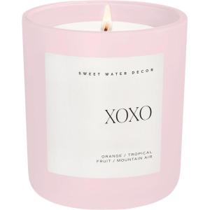 image:imageSweet Water Decor XOXO Scented Candles  Soy Candles with Tropical Fruits Lemons amp Redolent with Lightly Exotic Mountains Greens  Candle Wax with 70 Hours Burn Time  15Oz Pink Matte Jar CandlesXOXO