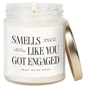 image:imageSweet Water Decor Patriotic Candle Smells Like Stars and Stripes 4th of July Decoration Apple Maple Bourbon Scented NonToxic Soy Wax Candle 9oz Glass Jar 40 Hour Burn Time Poured in the USASmells Like You Got Engaged