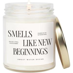 image:imageSweet Water Decor Patriotic Candle Smells Like Stars and Stripes 4th of July Decoration Apple Maple Bourbon Scented NonToxic Soy Wax Candle 9oz Glass Jar 40 Hour Burn Time Poured in the USASmells Like New Beginnings