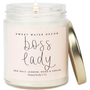 image:imageSweet Water Decor Mahjong Candle Mahjong Gifts for Women 9oz Jar with Gold Lid 40 Hour Burn Time NonToxic Soy Wax Candle Scent Notes of Sea Salt Citrus Musk amp Amber Unique Game Night DecorBoss Lady