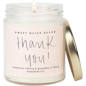 image:imageSweet Water Decor Mahjong Candle Mahjong Gifts for Women 9oz Jar with Gold Lid 40 Hour Burn Time NonToxic Soy Wax Candle Scent Notes of Sea Salt Citrus Musk amp Amber Unique Game Night DecorThank You