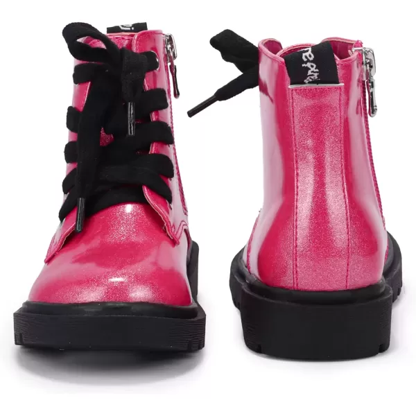 imagePANDANINJIA Christina Boys Girls Short Ankle Boots Fashion Dress Booties Waterproof Combat Shoes with Zipper for Toddler Little KidHot Pink