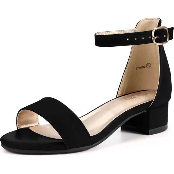 imagePANDANINJIA Girls Dress Shoes Toddler Kids Heels Sandals Ankle Strap Wedding Party Phoebe Flower Girl ShoesBlack Nubuck