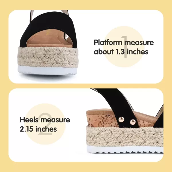 imagePANDANINJIA Girls Sandals Flatform Wedge Open Toe Summer Shoes Little Big Kid Flower Girl Heels Dress ShoesBlack Nubuck