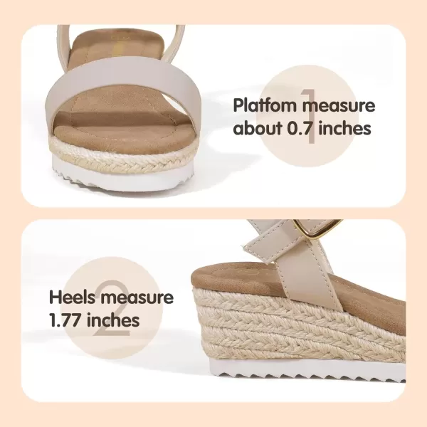 imagePANDANINJIA Girls Sandals Wedge Platform Espadrille Little Big Kid Girls Heels Open Toe Summer Dress ShoesNudenubuck
