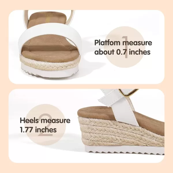 imagePANDANINJIA Girls Sandals Wedge Platform Espadrille Little Big Kid Girls Heels Open Toe Summer Dress ShoesWhitepu