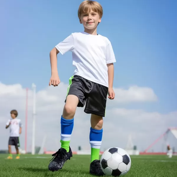 imagePANDANINJIA Kids Soccer Cleats Girls Boys FGAG UnisexChild Athletic Outdoor Football ShoesBlack