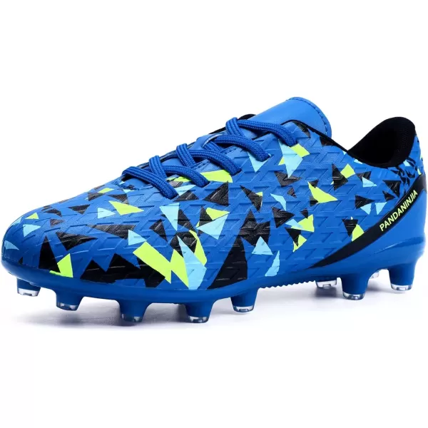 imagePANDANINJIA Kids Soccer Cleats Girls Boys FGAG UnisexChild Athletic Outdoor Football ShoesBlue