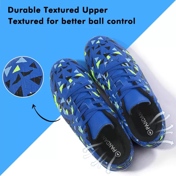 imagePANDANINJIA Kids Soccer Cleats Girls Boys FGAG UnisexChild Athletic Outdoor Football ShoesBlue