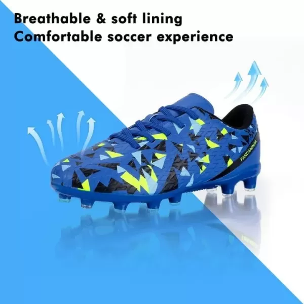 imagePANDANINJIA Kids Soccer Cleats Girls Boys FGAG UnisexChild Athletic Outdoor Football ShoesBlue