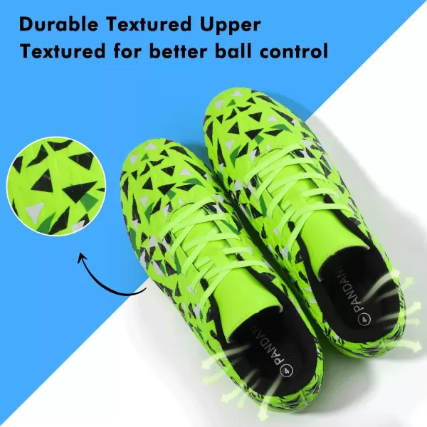 imagePANDANINJIA Kids Soccer Cleats Girls Boys FGAG UnisexChild Athletic Outdoor Football ShoesGreen