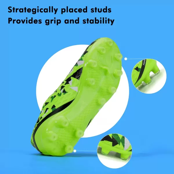 imagePANDANINJIA Kids Soccer Cleats Girls Boys FGAG UnisexChild Athletic Outdoor Football ShoesGreen