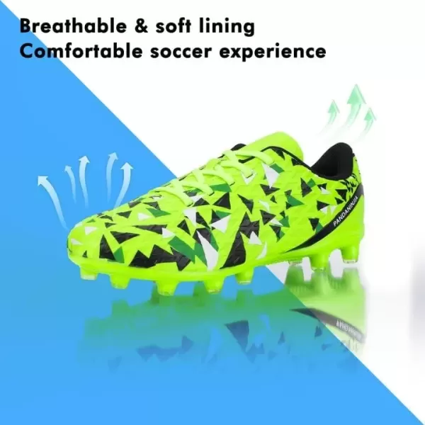 imagePANDANINJIA Kids Soccer Cleats Girls Boys FGAG UnisexChild Athletic Outdoor Football ShoesGreen