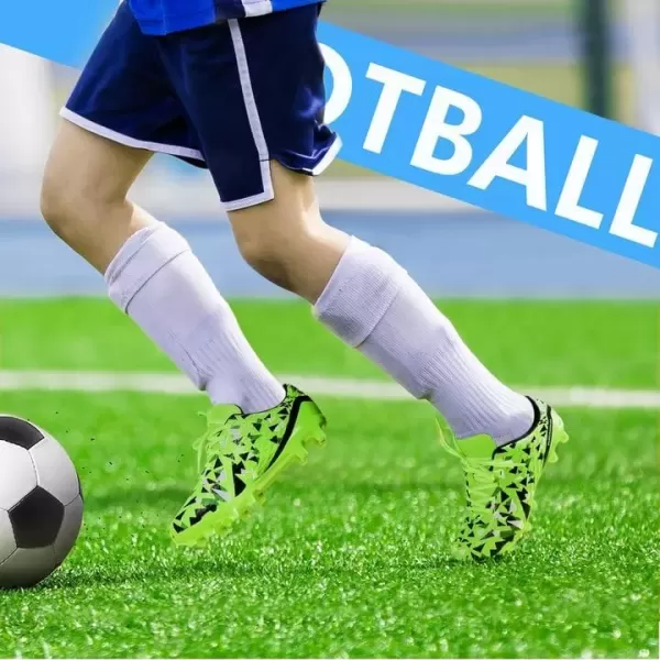 imagePANDANINJIA Kids Soccer Cleats Girls Boys FGAG UnisexChild Athletic Outdoor Football ShoesGreen
