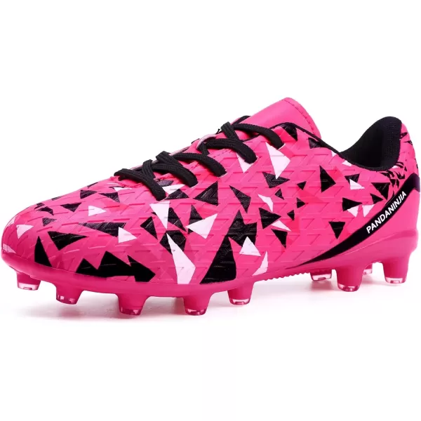 imagePANDANINJIA Kids Soccer Cleats Girls Boys FGAG UnisexChild Athletic Outdoor Football ShoesHotpink