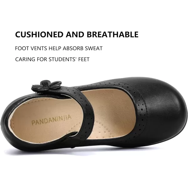 imagePANDANINJIA Girls Mary Jane School Uniform Dress Shoes Josie Girls Flats for Toddler Little Kid Big Kid